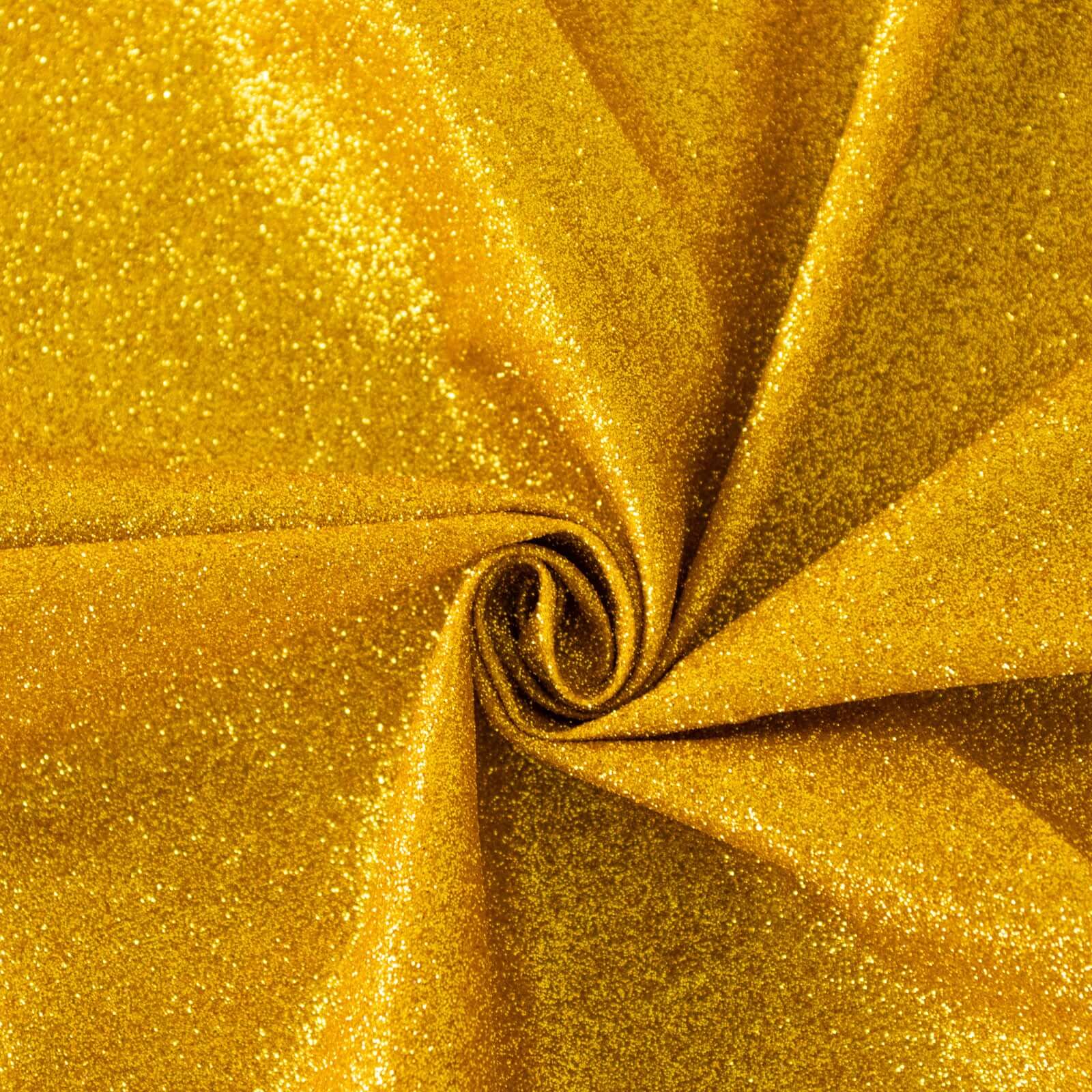 Polyester 72"x72" Table Overlay Square Tablecloth Gold - Glitter Sparkle Design for Classy Celebrations