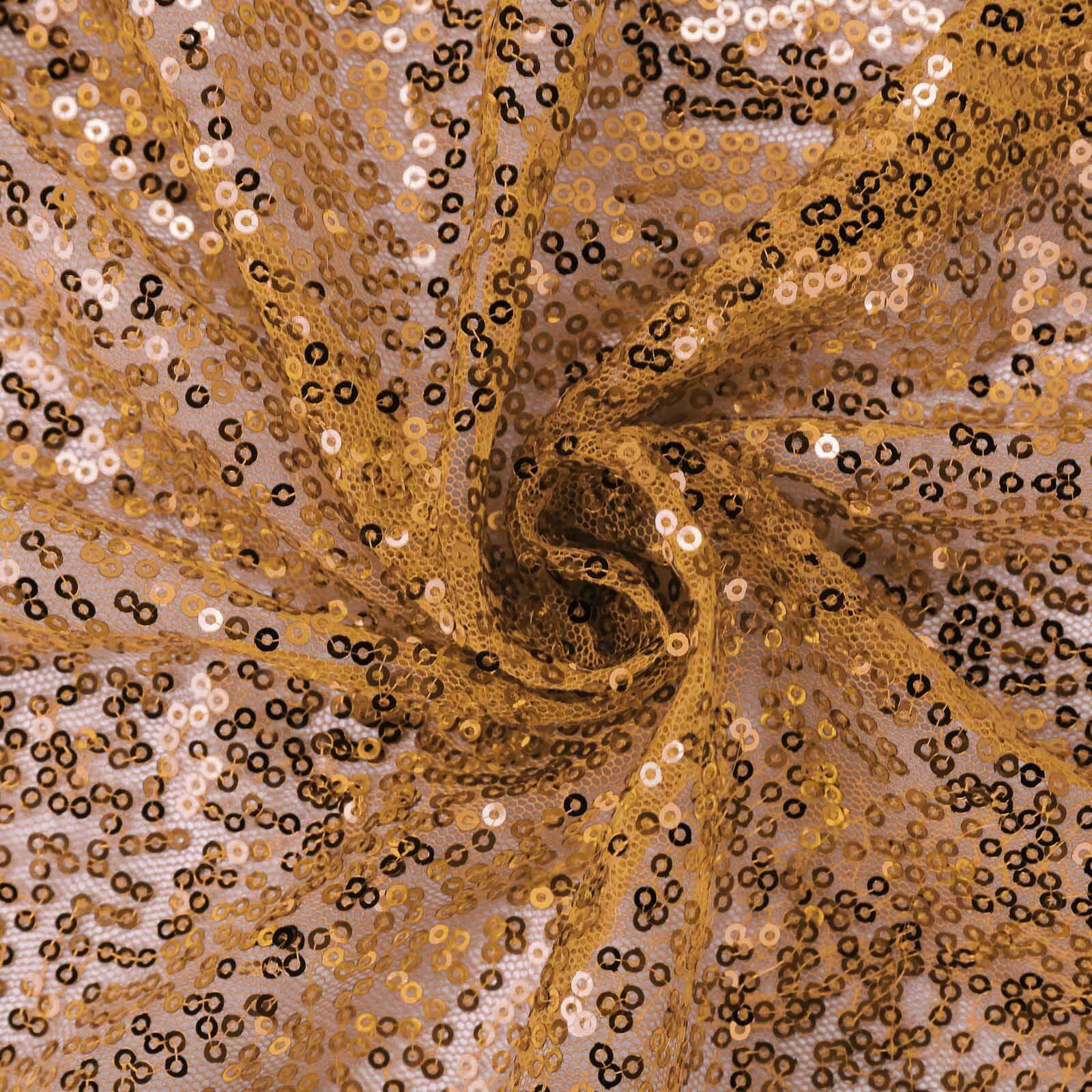 Sequin 90"x156" Rectangle Tablecloth Gold - Seamless Twinkling Design for Chic Celebrations