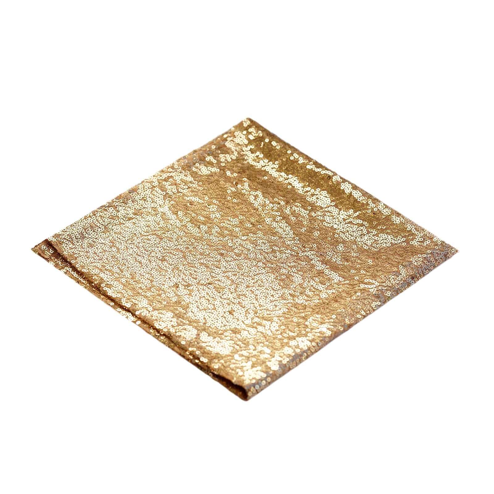 Sequin 20"x20" Napkin Gold - Shimmering Decorative Dinner Napkin for Weddings & Events