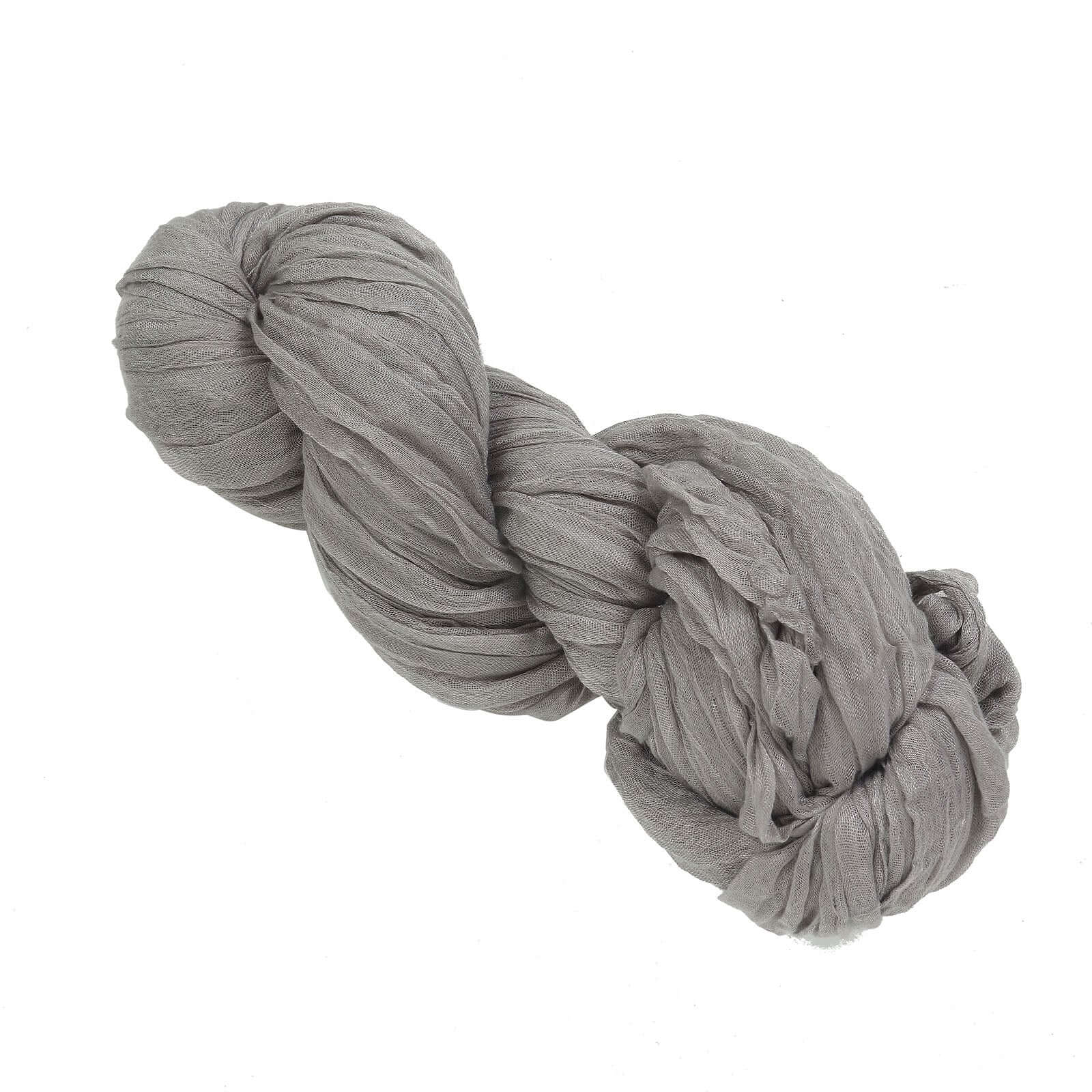 20ft Gray Gauze Cheesecloth Fabric Wedding Arch Drapery, Window Scarf Valance, Boho Decor Arbor Curtain Panel