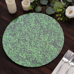 6-Pack Disposable Table Placemats in Green Boxwood Leaf Print - 700GSM Cardboard Placemats for Forest & Garden Theme Party Decor 13"