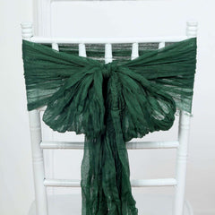 5 Pack Cheesecloth Gauze 16"x88" Chair Sashes Hunter Emerald Green - Boho Chair Decorations