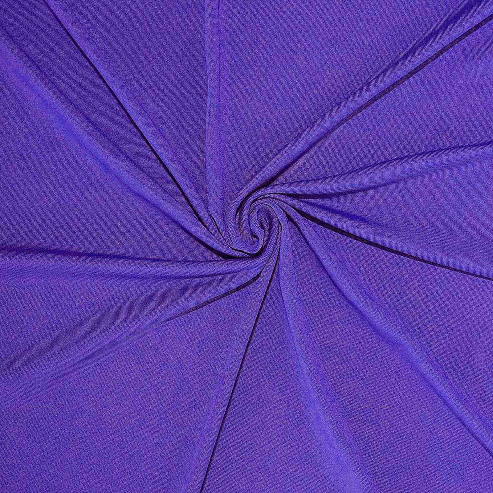 Stretch Spandex 6ft Rectangle Tablecloth Purple - Durable Form-Fitting Table Cover