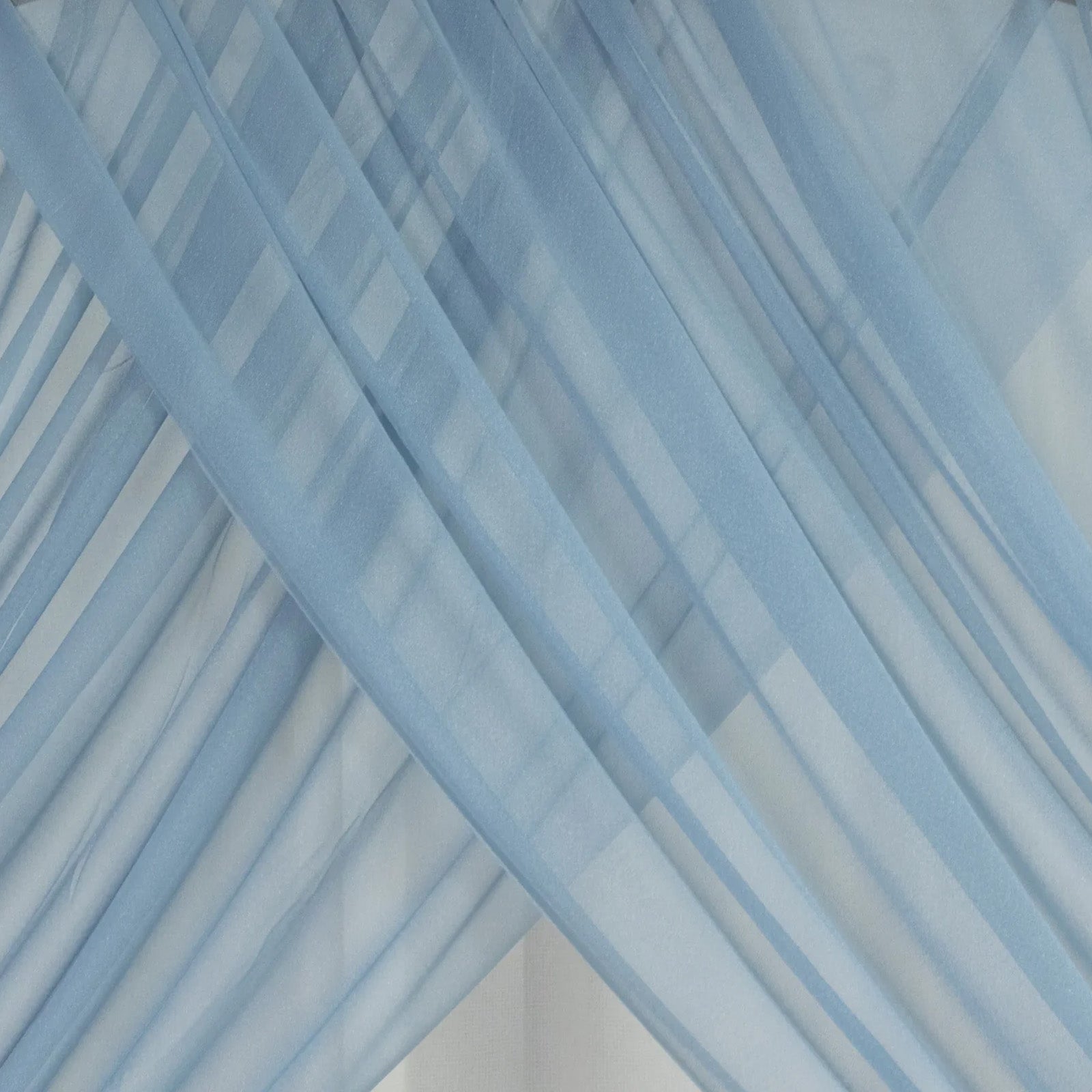 Dusty Blue Sheer Backdrop Drape – 5ftx32ft Wedding Arch & Ceiling Decor Panel, Wrinkle Free with Soft Shimmer