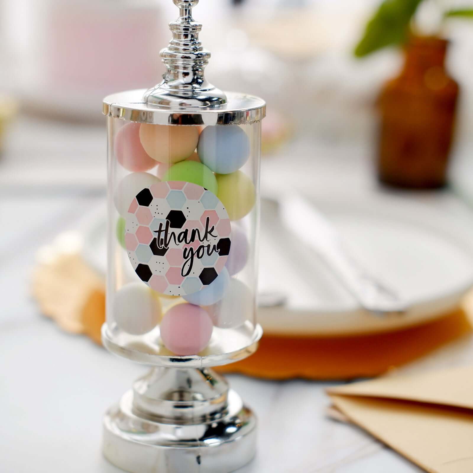 500Pcs 1.5" Thank You Black White Gold Pink Glam Stickers Roll, Labels For DIY Envelope Seal Assorted Geometric Design - Round