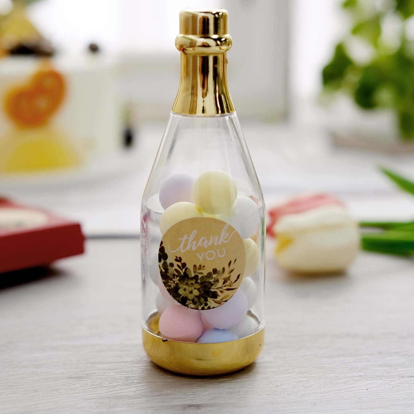 500Pcs 1.5" Thank You White Text With Natural Greenery Stickers Roll Décor Labels and Seals for DIY Envelope - Round