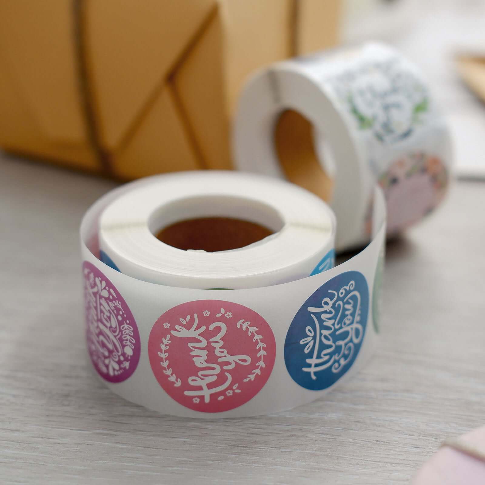 1000Pcs 1.5" Thank You Assorted Styles Sticker Rolls, Labels and Seals For DIY Envelope - Round