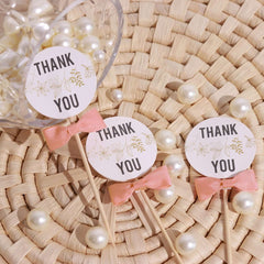50 Pcs 1.5" Dusty Rose Grosgrain Pre Tied Ribbon Bows, Gift Basket Party Favor Bags Decor - Polyester