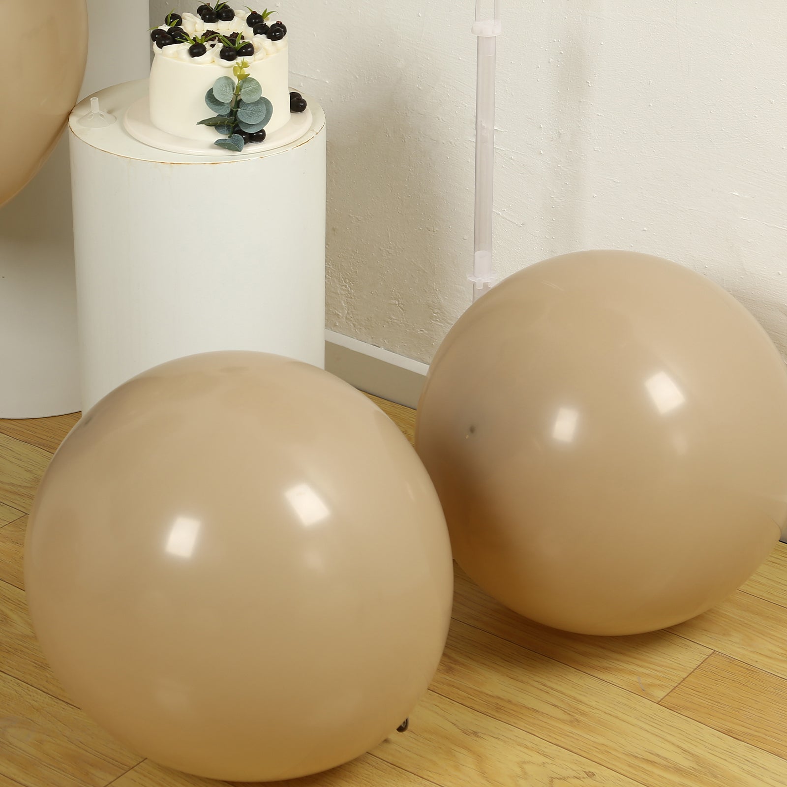 10 Pack Matte Pastel Taupe Biodegradable Balloons 18", Round Eco-friendly Thick Latex Party Balloons
