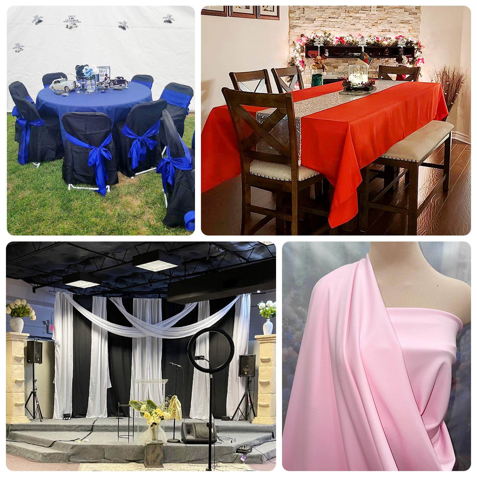 White Scuba Polyester Fabric Roll, Wrinkle Free DIY Craft Fabric Bolt- 60"x10 Yards