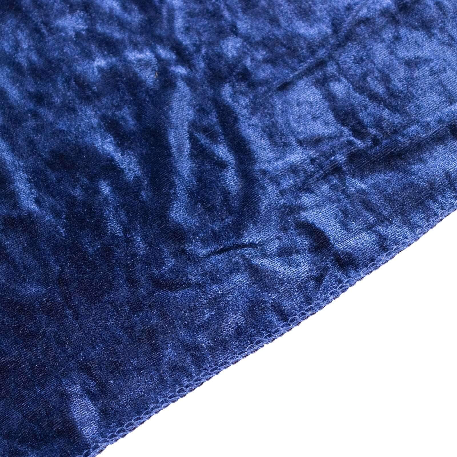 Navy Blue Crushed Velvet Backdrop Curtain – 8ft x 8ft Event Drape with Rod Pocket, Privacy Panel for Photo Booths & Events