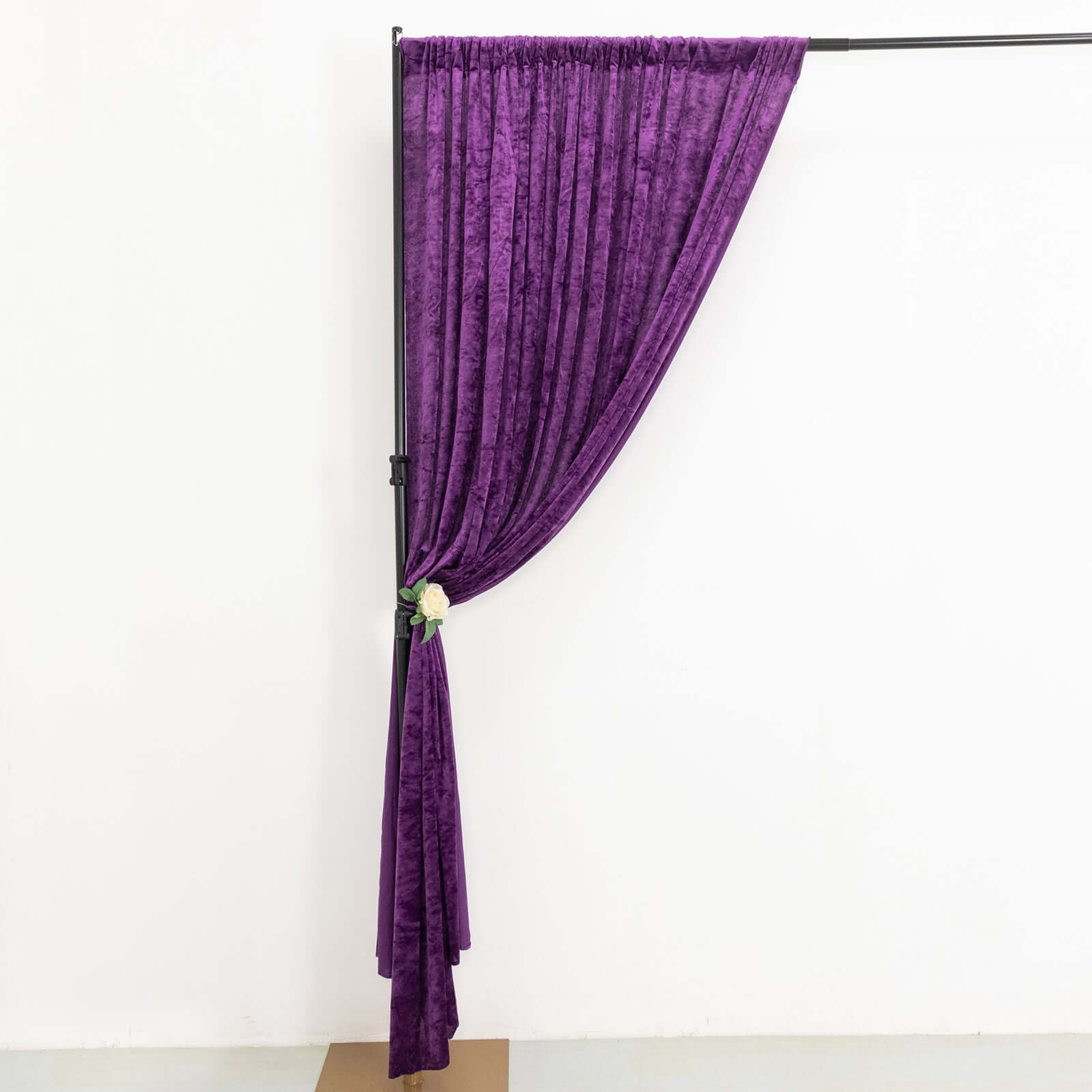 Purple Crushed Velvet Backdrop Curtain – 8ft x 8ft Event Drape with Rod Pocket, Privacy Panel for Photo Booths & Events