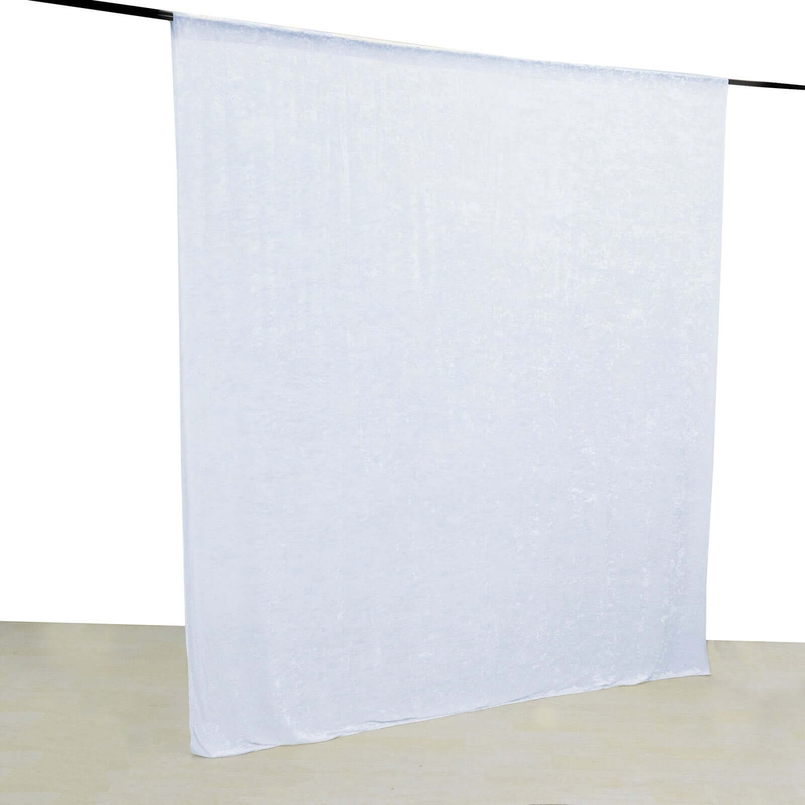 White Crushed Velvet Backdrop Curtain – 8ft x 8ft Event Drape with Rod Pocket, Privacy Panel for Photo Booths & Events