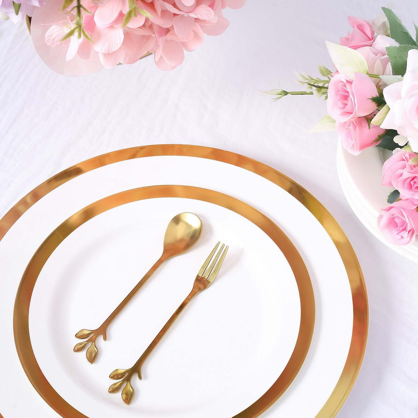 Gold Metal Spoon & Fork Pre-Packed Wedding Party Favors Set With Leaf Shaped Handle, Bridal Shower Souvenir Gift Box - 5"