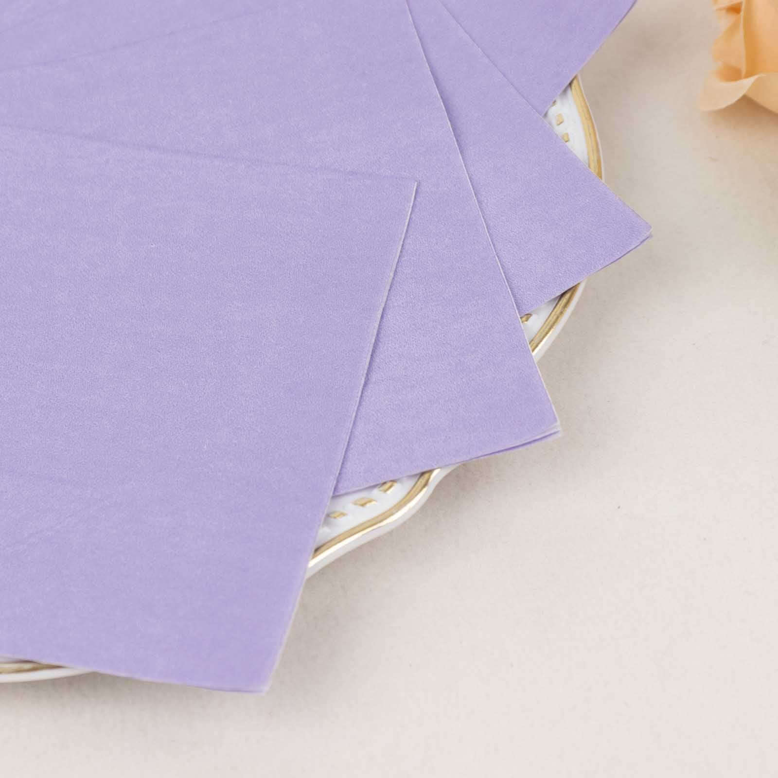 50-Pack Paper Beverage Napkins Lavender Lilac - 2 Ply Disposable Soft 18GSM Cocktail Napkins 5"x5"