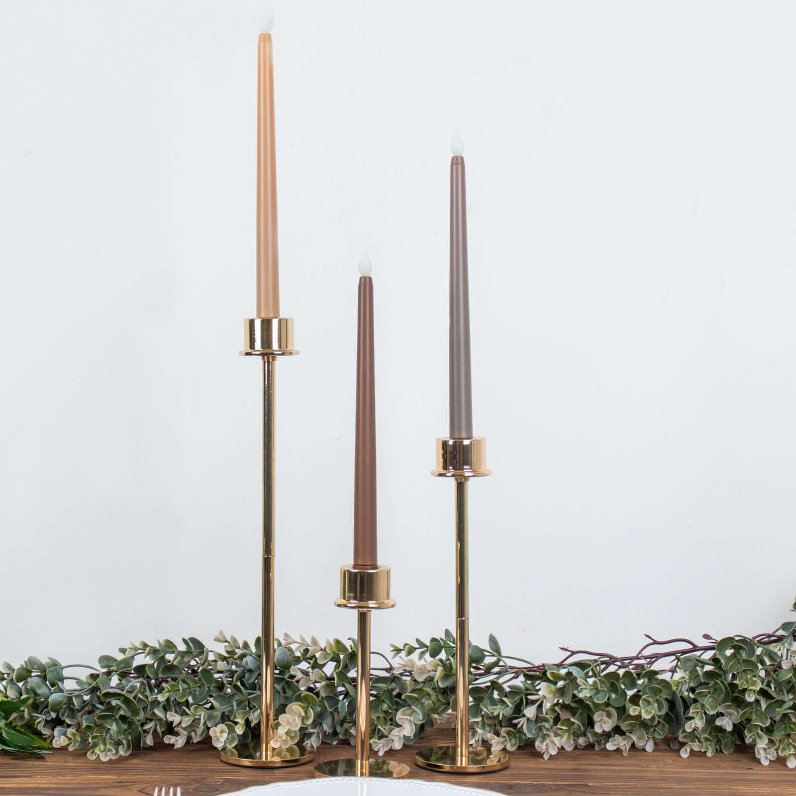 3-Pack LED Decorative Lighting Warm Flickering Mixed Natural - Flameless Taper Candles 11"