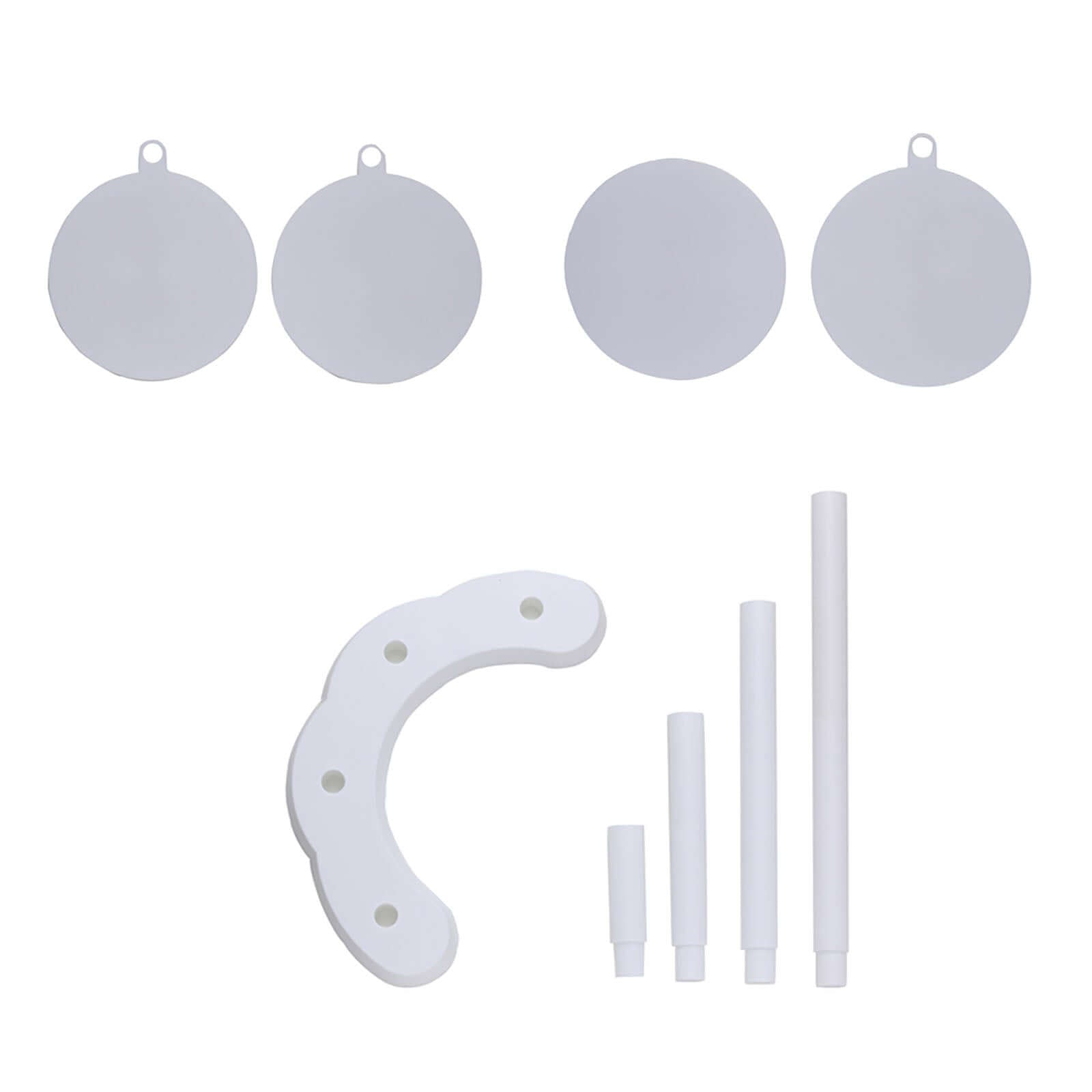 4-Tier Plastic Cake Stand with Half Moon Base White for Weddings Tea Parties & Home Gatherings 17"