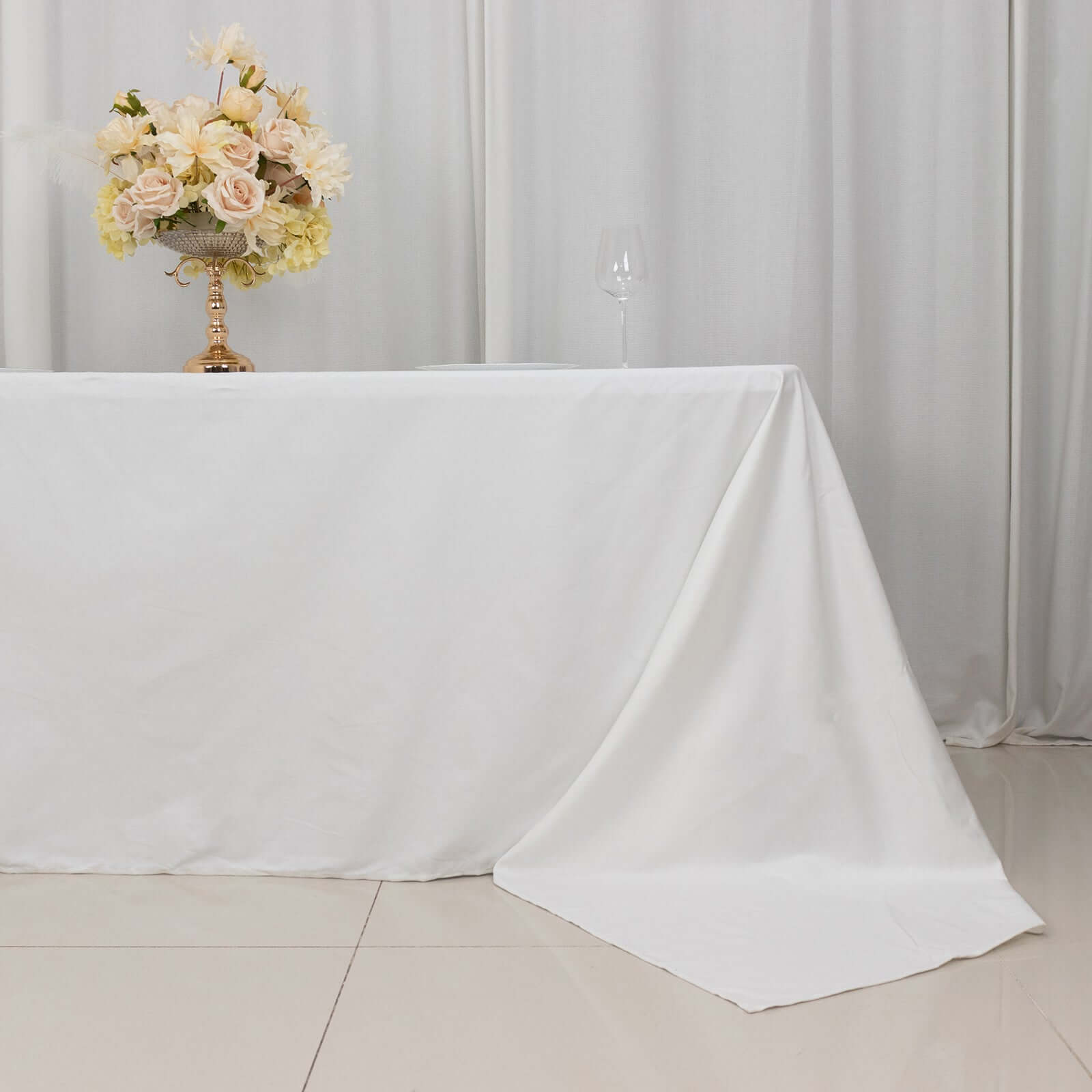 100% Cotton 90"x156" Rectangle Tablecloth White Linen - Seamless, Soft & Breathable Table Cover