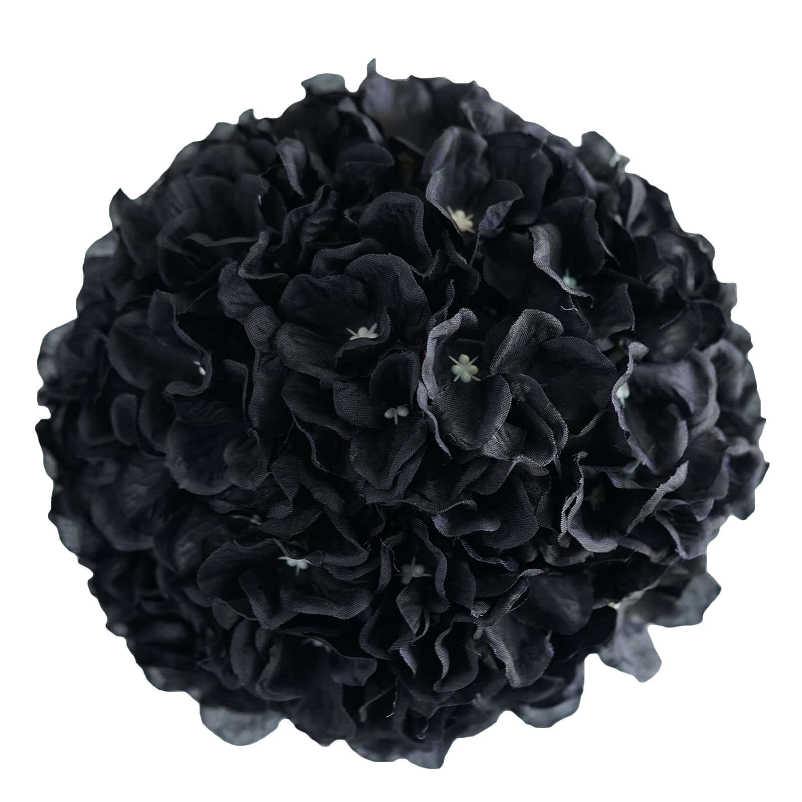 4 Pack 7" Black Artificial Silk Hydrangea Kissing Flower Balls