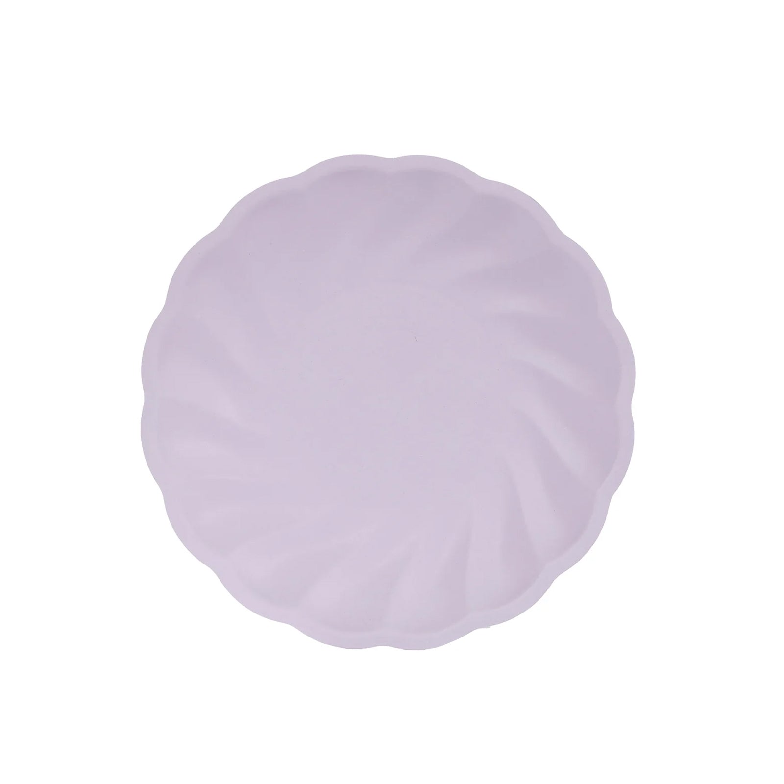 20 Pack Biodegradable Dinner Plates in Lavender Lilac – 9" Swirl Scalloped Pastel Color Compostable Bamboo Party Plates, Elegant Disposable Tableware