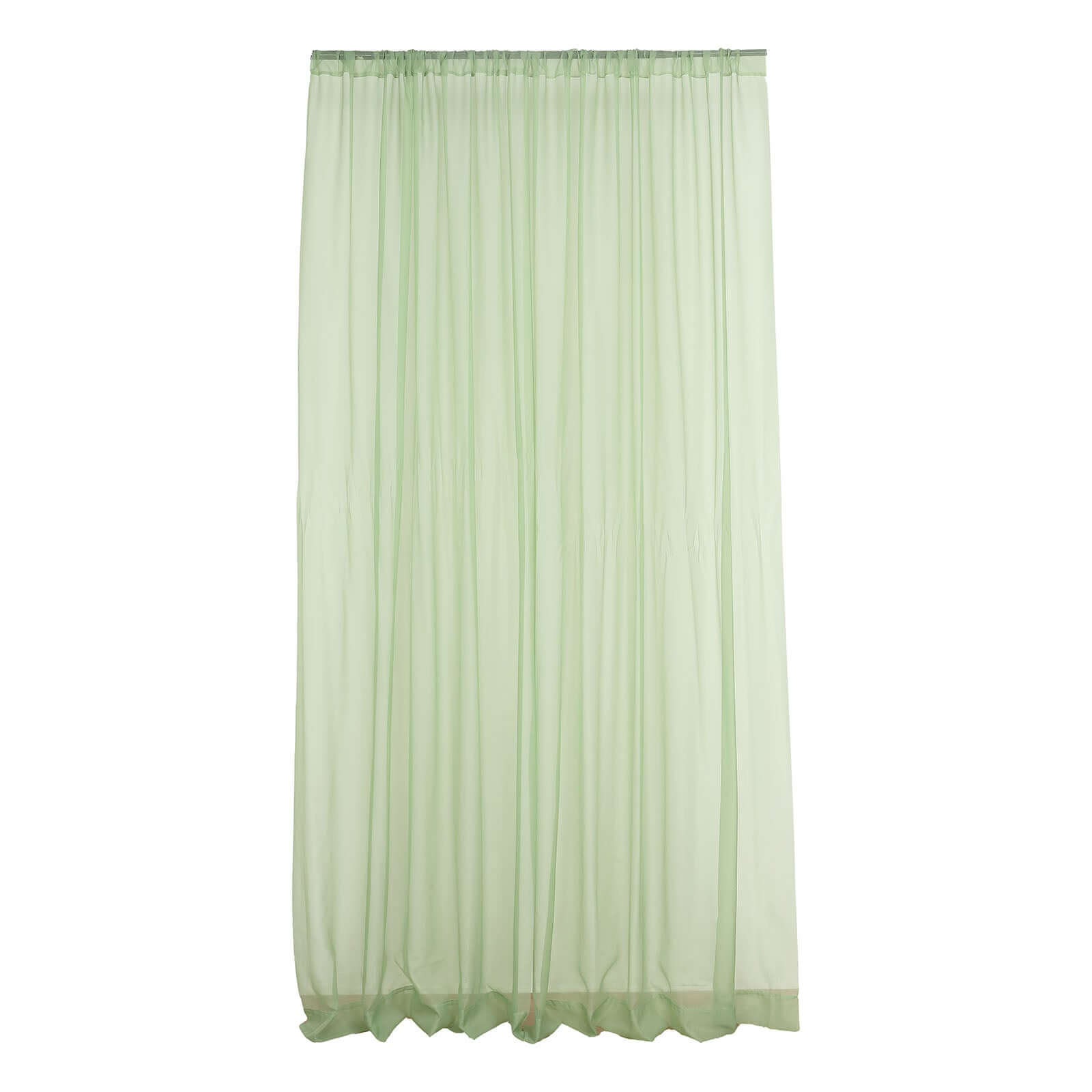 2 Pack Sage Green Sheer Chiffon Event Curtain Drapes, Durable Flame Resistant Organza Backdrop Event Panels With Rod Pockets - 10ftx10ft