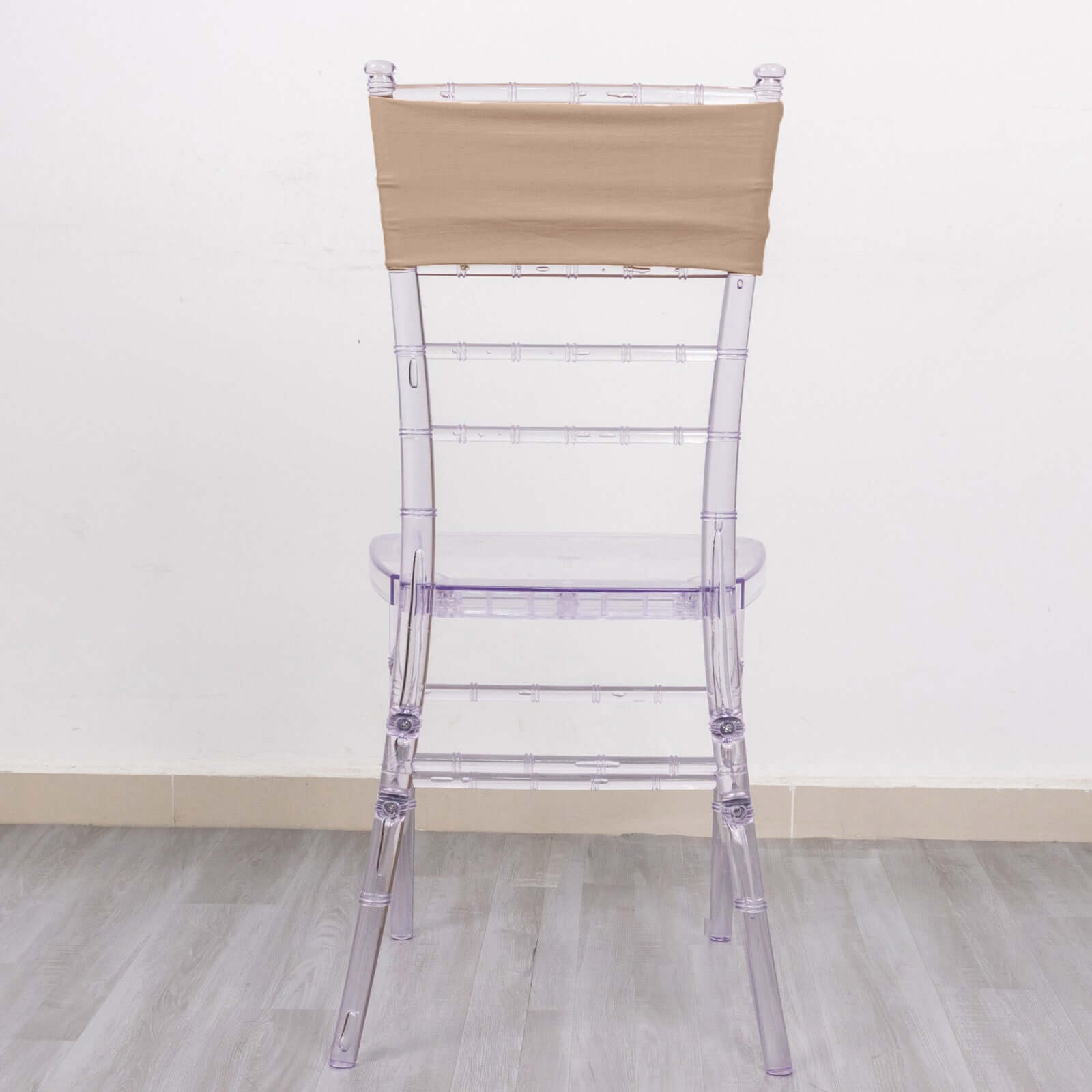 5 Pack Stretch Spandex Chair Sashes Nude - Fitted Finish Two Ply Heavy Duty Chair Bands 5"x12"