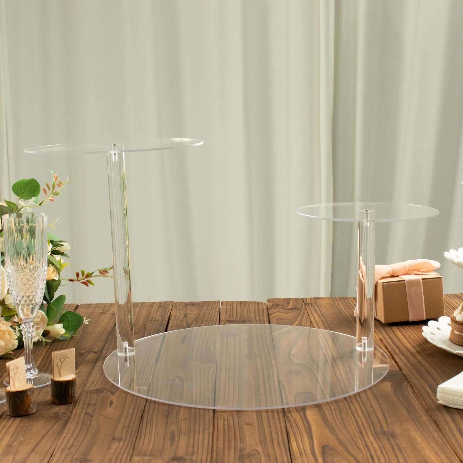 3-Tier Plastic Round Pedestal Cake Stand 23" Clear - Sleek Multi Layer Cupcake Display Riser for Dessert Buffets Tea Parties & Festive Gatherings