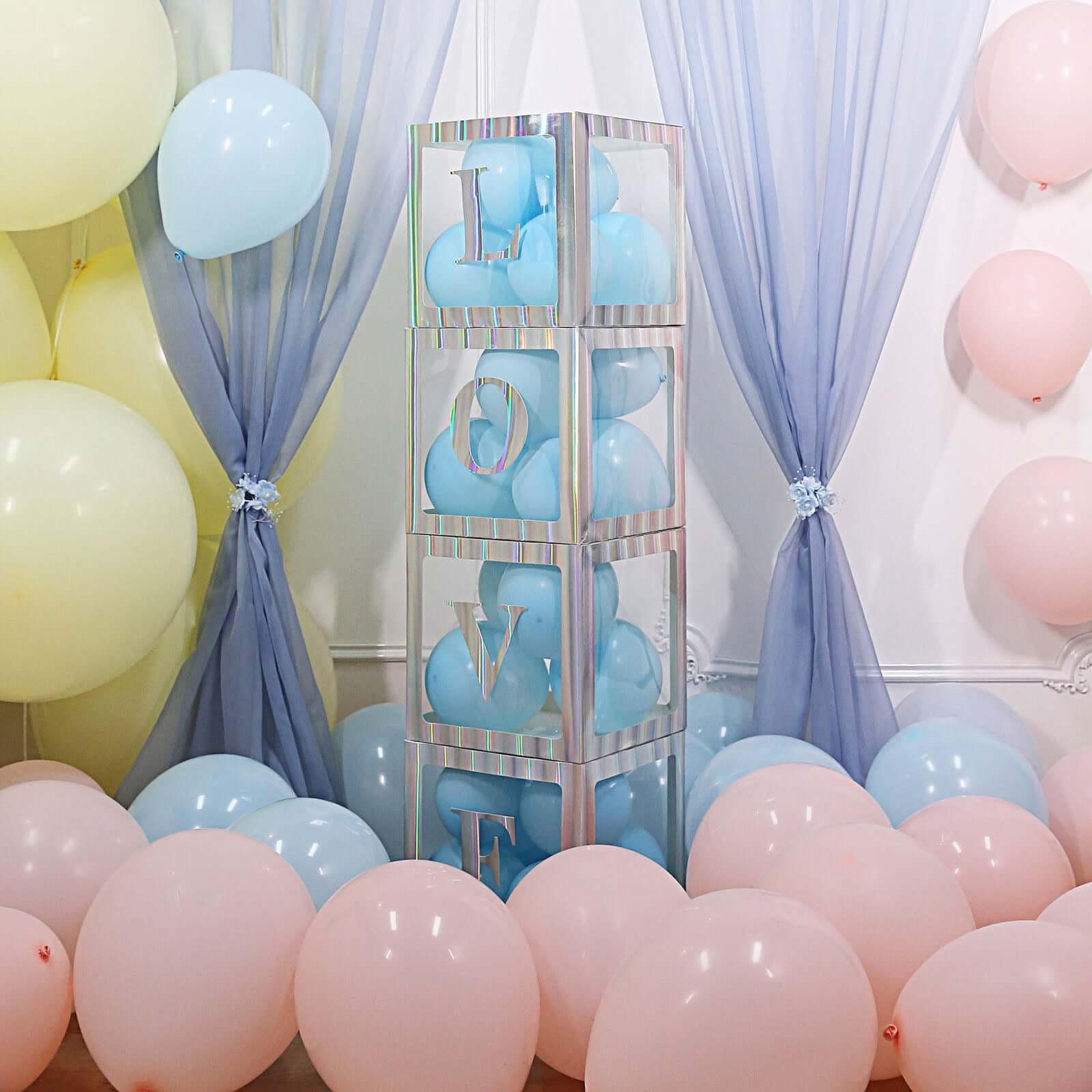 4 Pack 5" Iridescent Alphabet Stickers Banner, Customizable Stick on Letters - G