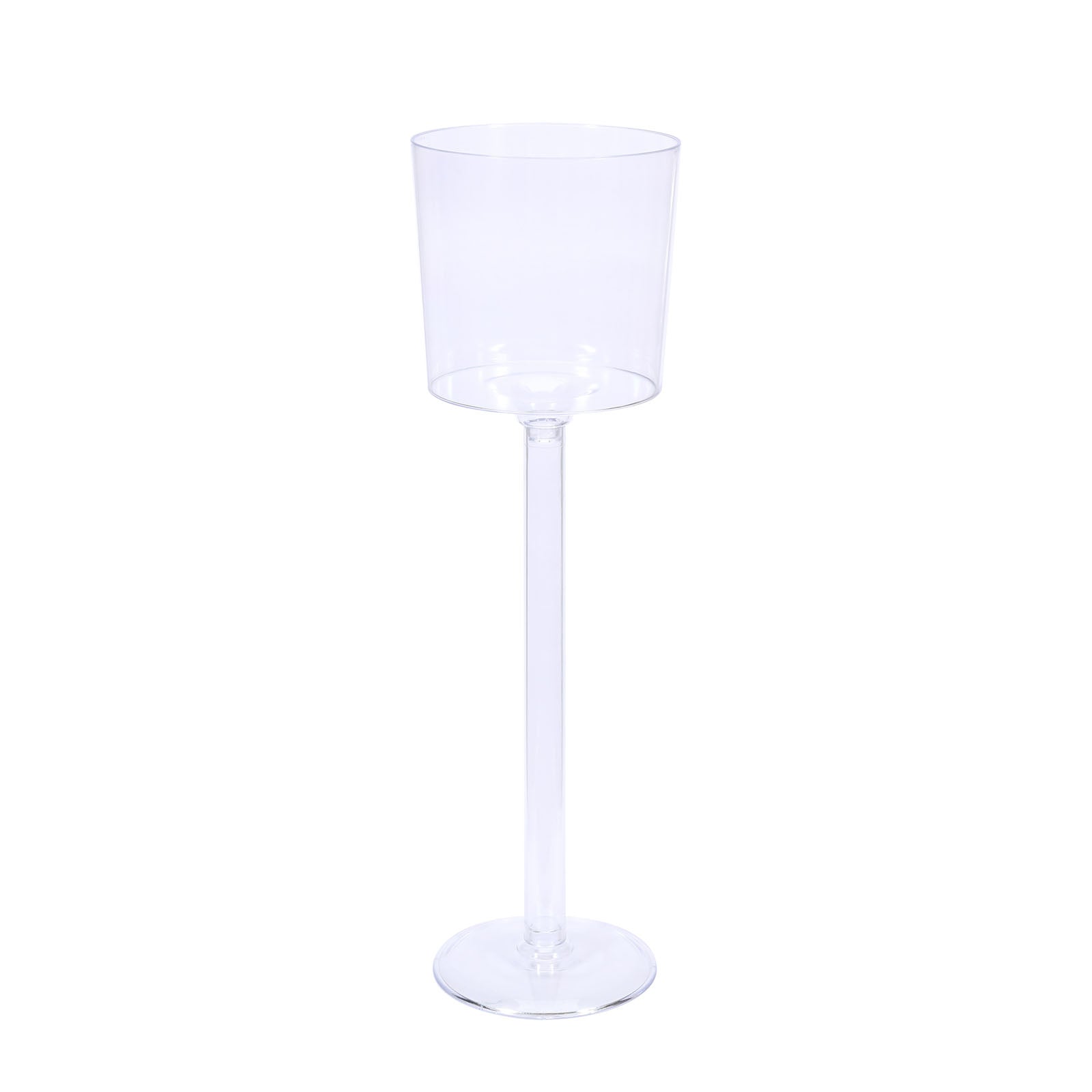 4-Pack Plastic Flower Vases Cylinder Wine Cup Design Clear - Fillable Long Stem Floral Centerpieces 18"