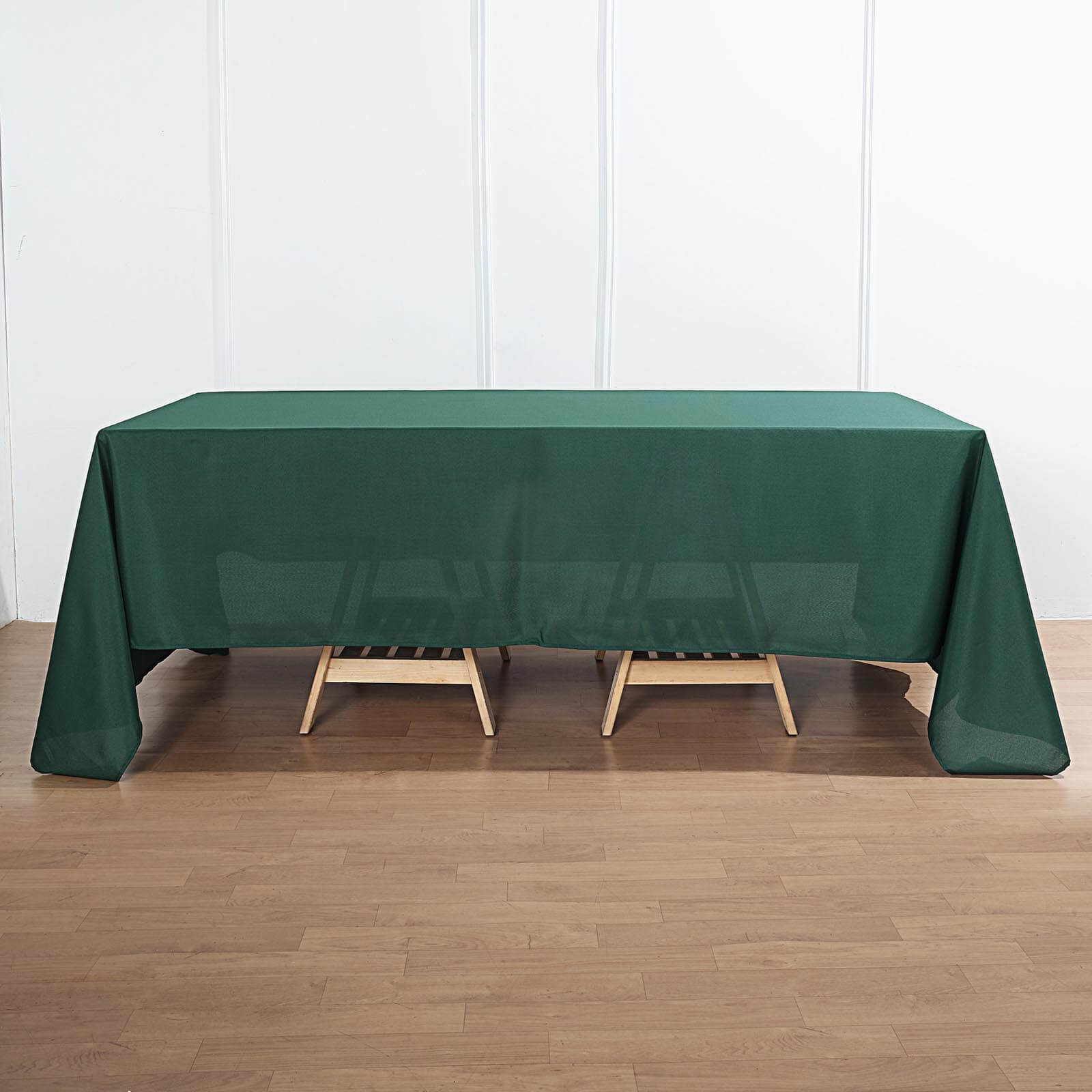 Polyester 72"x120" Rectangle Tablecloth Hunter Emerald Green - Durable and Stylish Table Cover