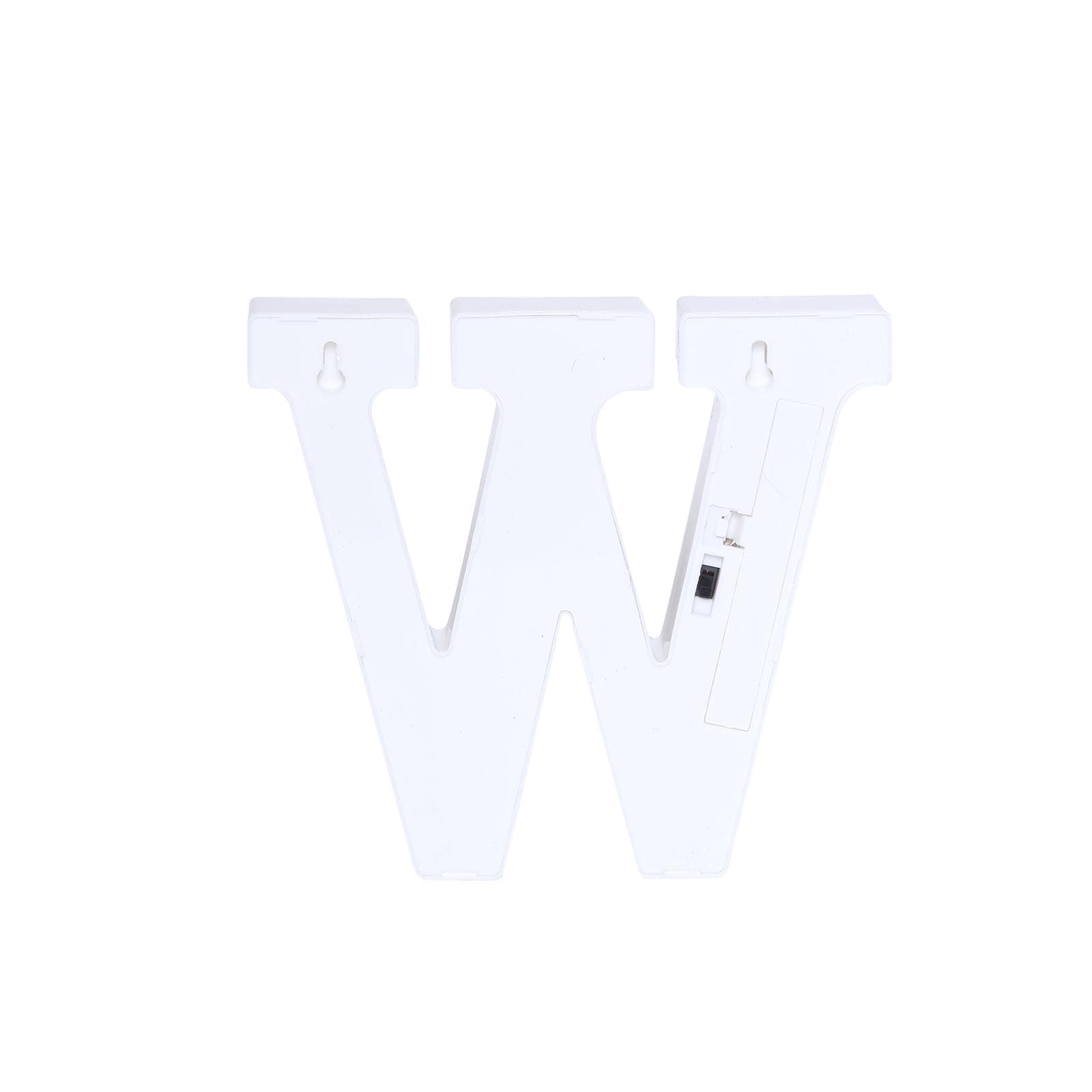 3D Marquee Letter "W" Warm White 8 LED Lights Gold - Chic Light-Up Decor for Events 6"