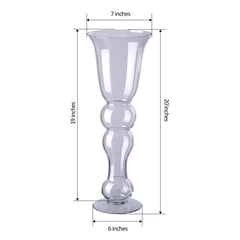4-Pack Glass Trumpet Vases Pilsner Curved Design Clear - Stylish Flower Centerpieces for Events 20"
