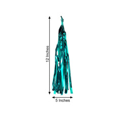 7.5ft Long Turquoise Hanging Foil Tassel Garland, Metallic Tinsel Fringe Banner Party Streamer Backdrop Decorations