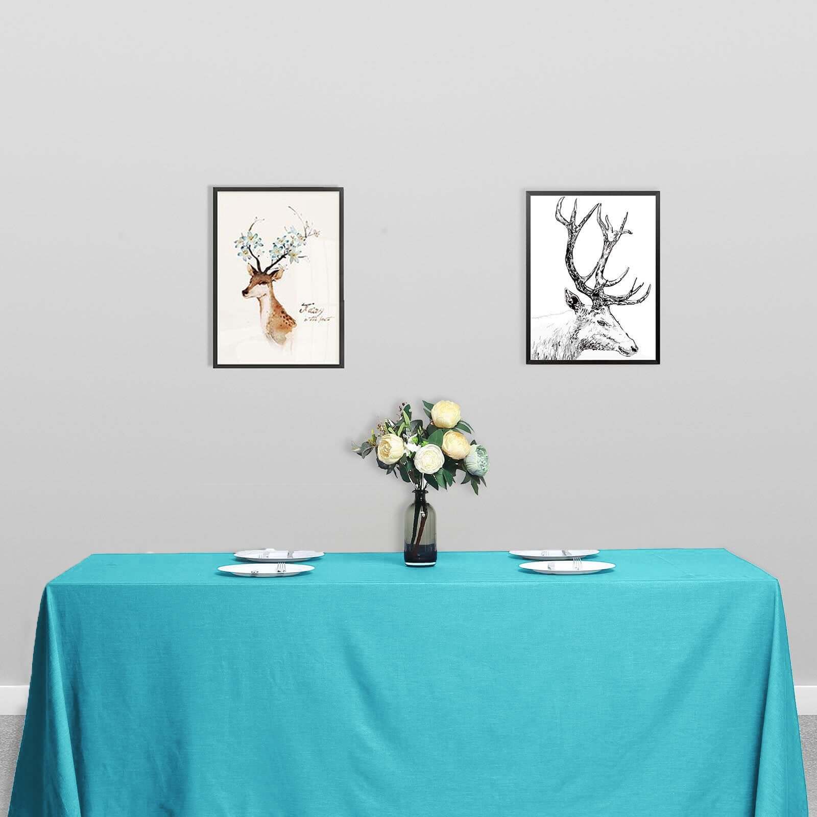 Polyester 90"x132" Rectangle Tablecloth Turquoise - Seamless Wrinkle-Resistant Table Cover