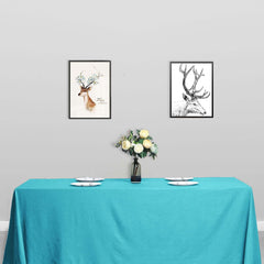 Polyester 90"x132" Rectangle Tablecloth Turquoise - Seamless Wrinkle-Resistant Table Cover
