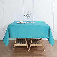 Polyester Square 70"x70" Tablecloth Turquoise - Wrinkle-Resistant & Durable Table Cover