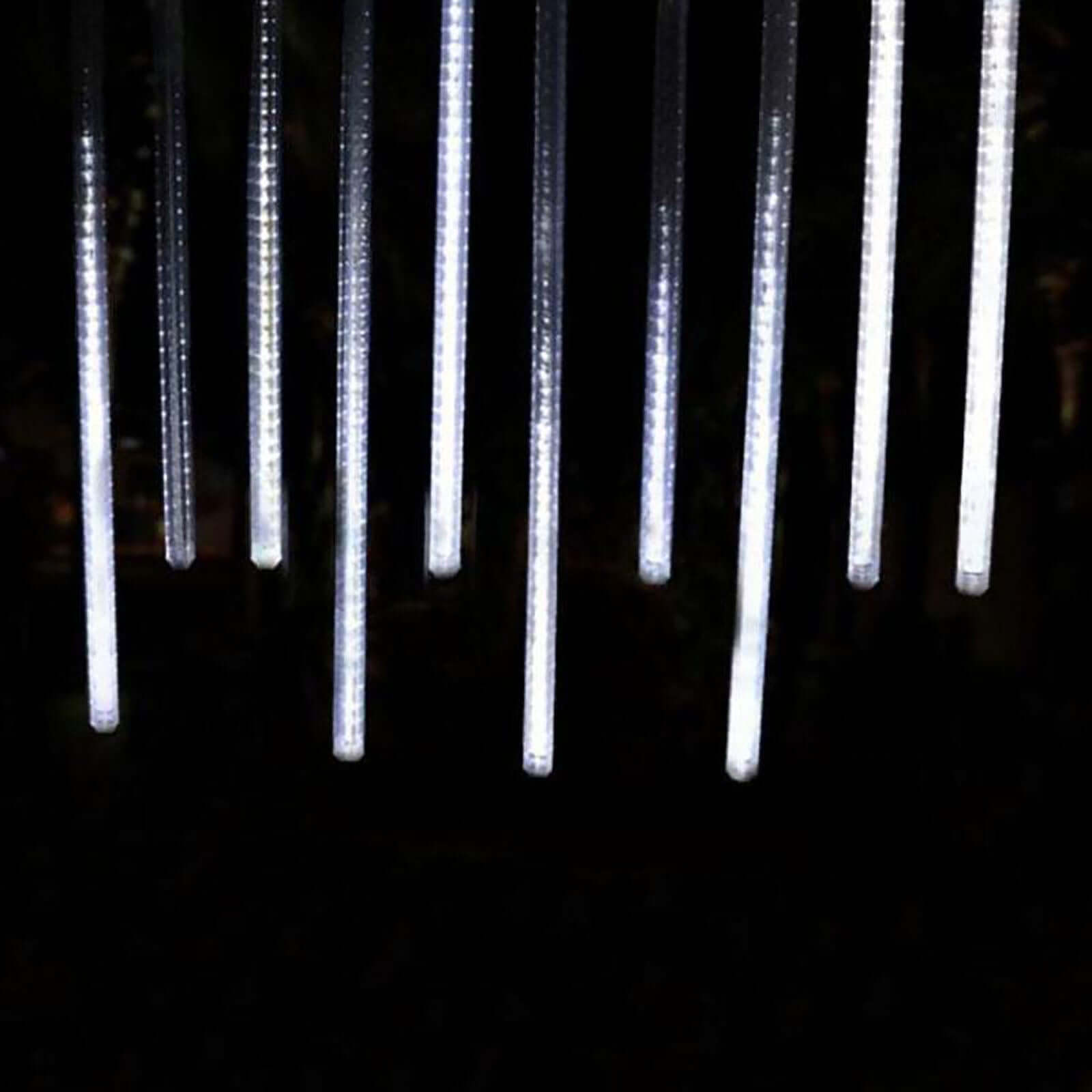 8 Tubes LED Hanging String Lights Icicle Design Clear - Waterproof Snowfall Effect 12"