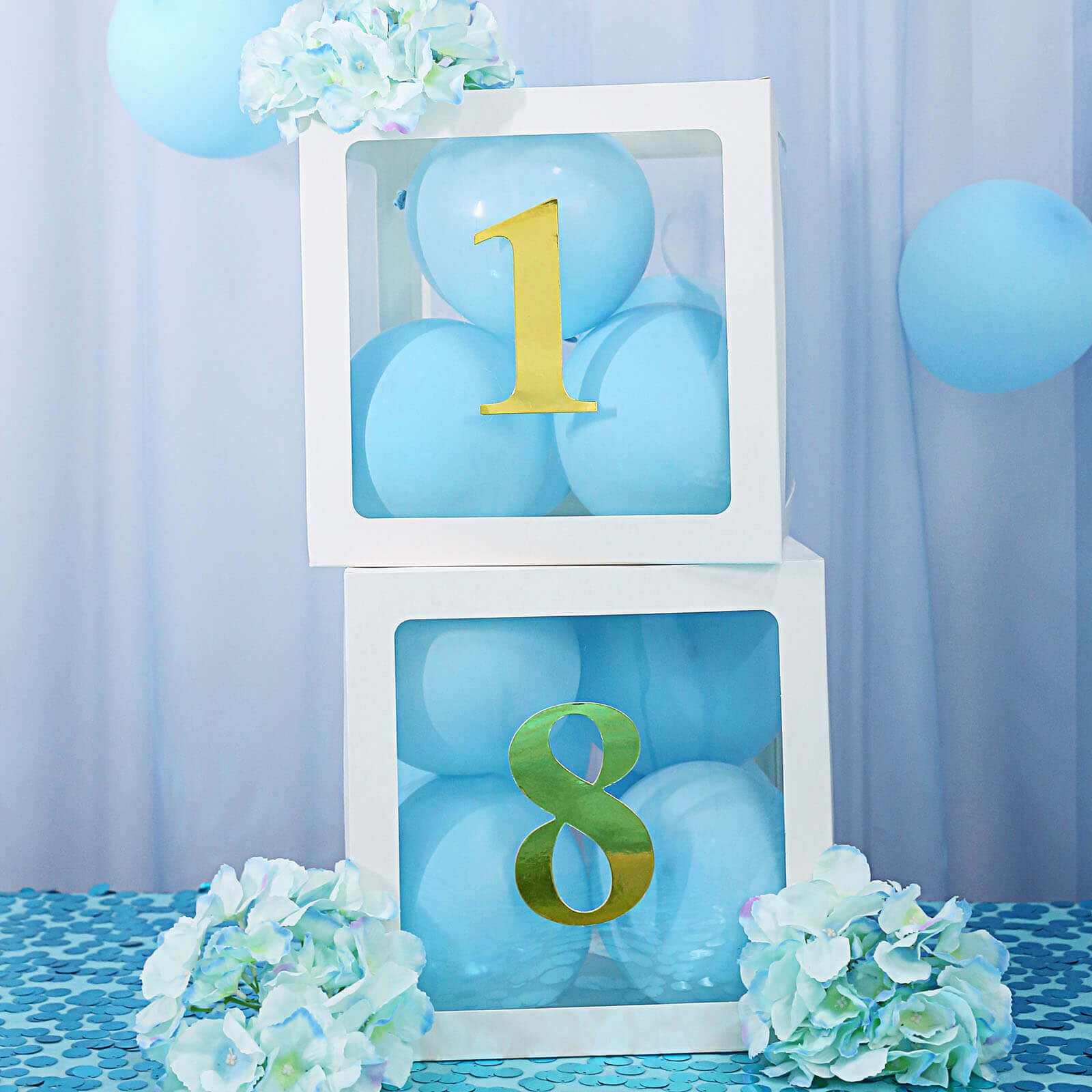 4-Pack Stickers Banner Custom 0-9 Number "8" Design Gold - Milestone Age and Date Stick-On Numbers 5"