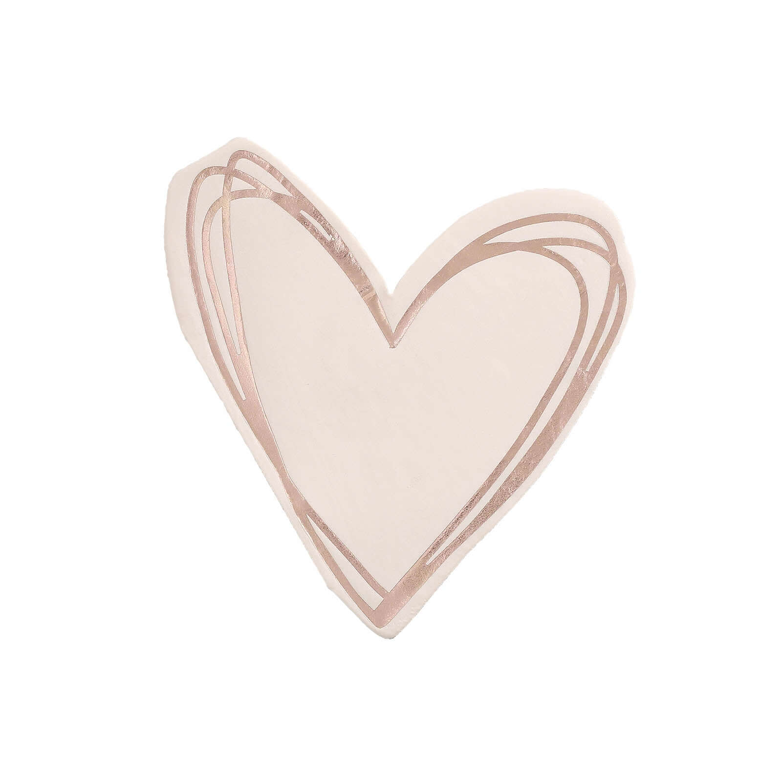 20-Pack Paper Cocktail Napkins with Heart Shape Rose Gold - Stylish Disposable Napkins for Events