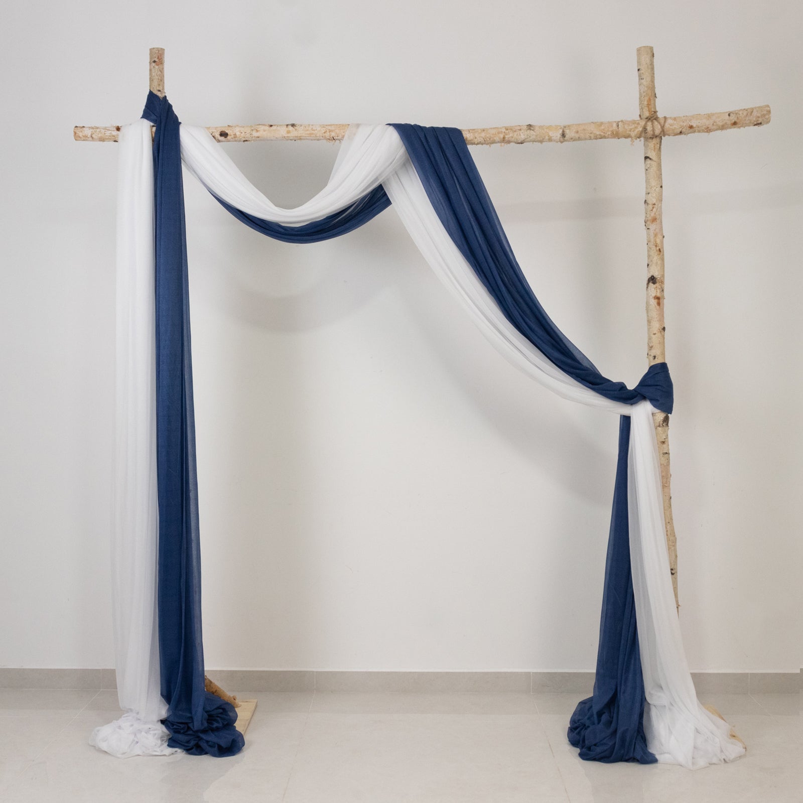 Navy Blue Sheer Backdrop Drape – 5ftx32ft Wedding Arch & Ceiling Decor Panel, Wrinkle Free with Soft Shimmer