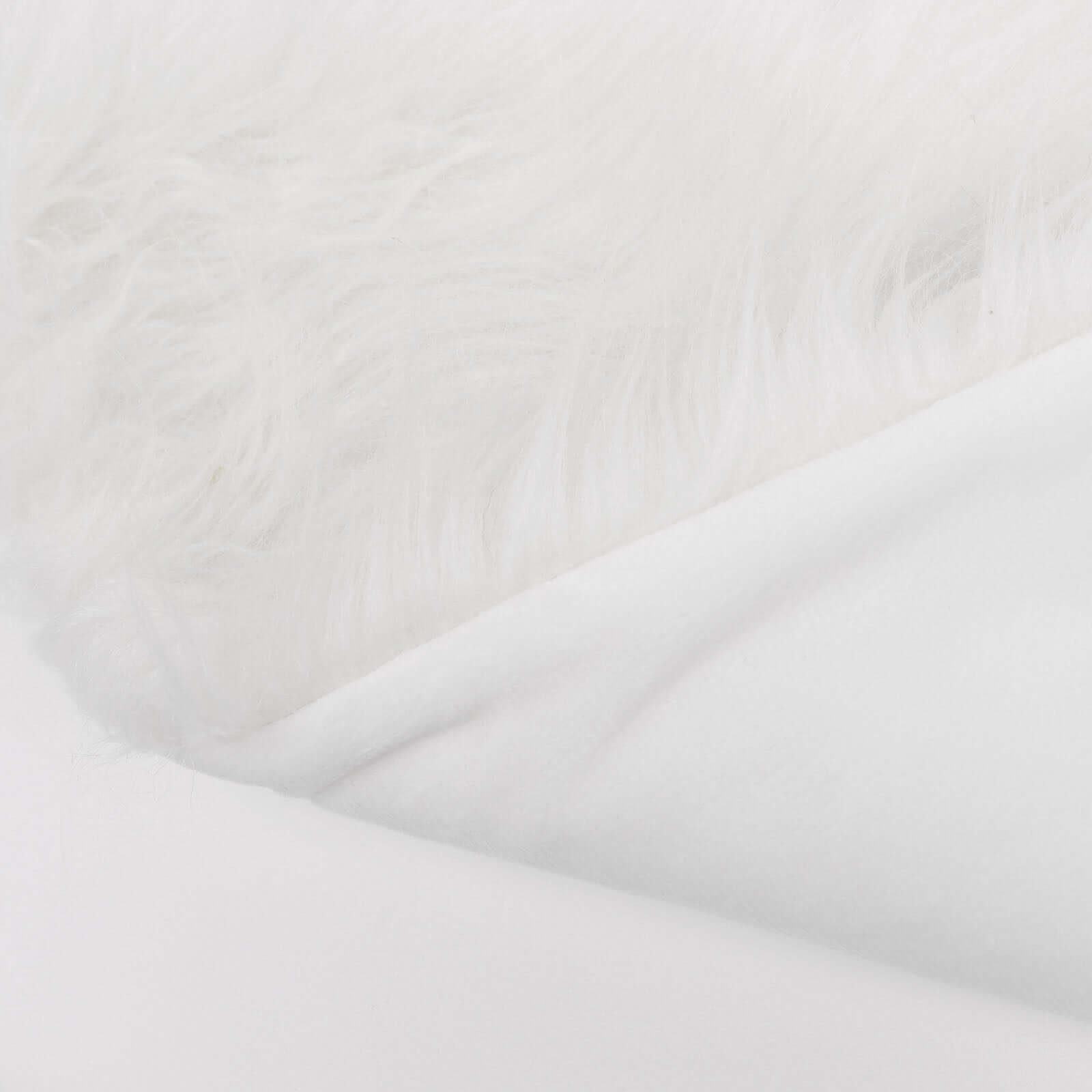2 Pack 18" White Faux Fur Sheepskin Throw Pillow Cases, Square Pillow Covers