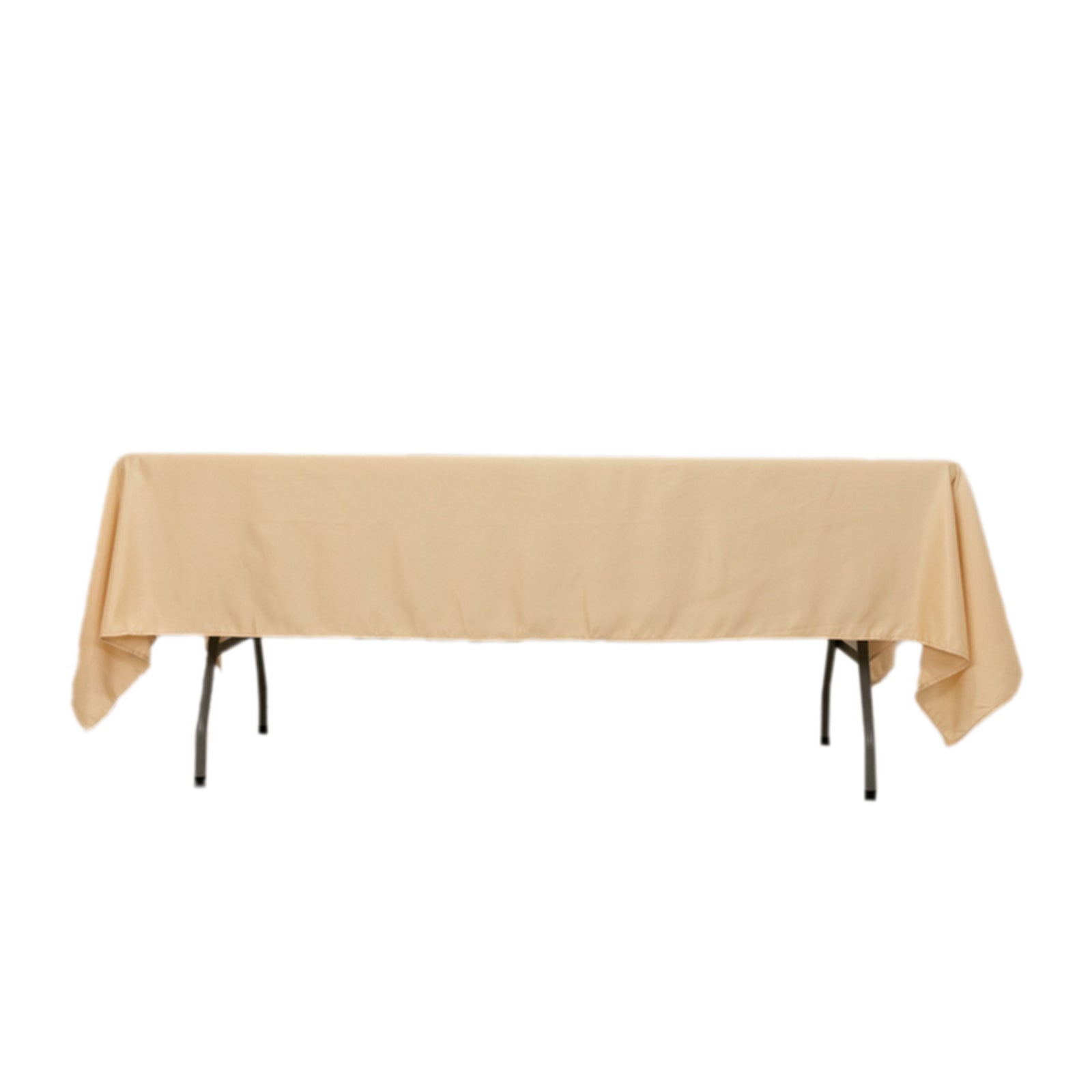 Lamour Satin 60"x102" Rectangle Tablecloth Beige - Durable & Silky Soft Feel Table Cover