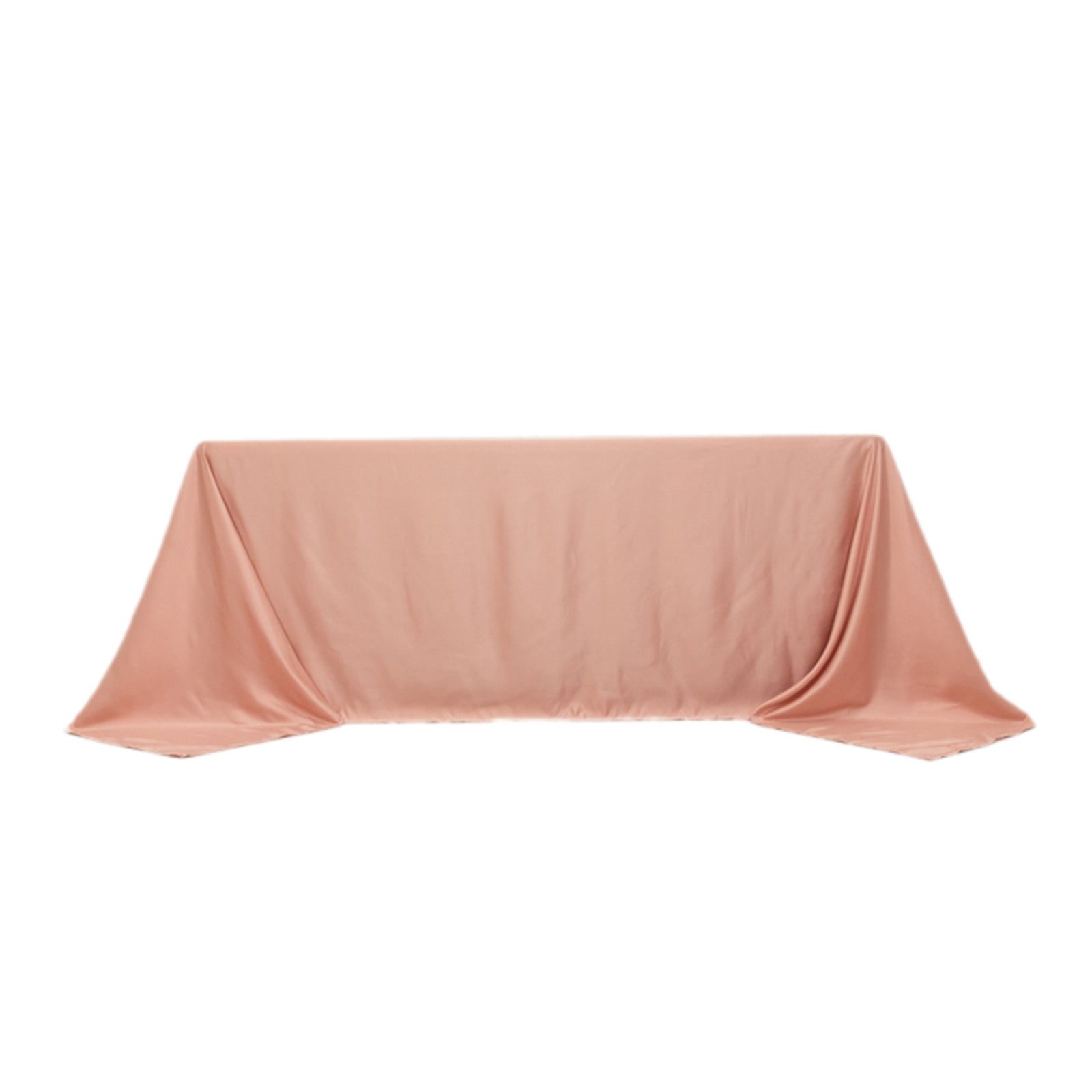 Lamour Satin 90"x132" Rectangle Tablecloth Dusty Rose - Soft & Silk-Like Seamless Table Cover