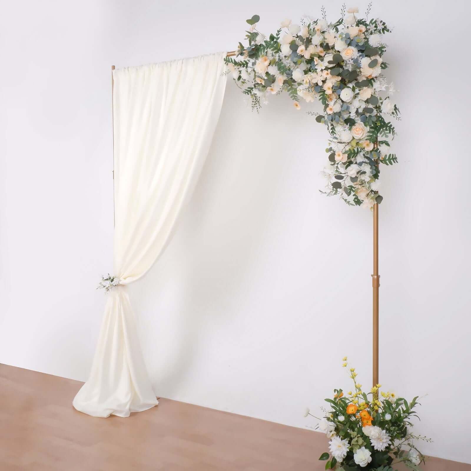 10ft Gold Metal DIY Adjustable Heavy Duty Backdrop Stand Kit, Steel Base