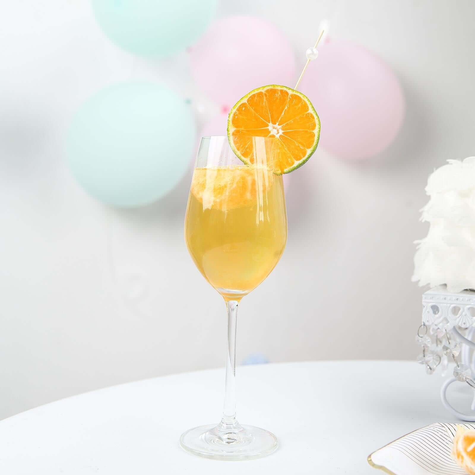 100-Pack Bamboo Cocktail Picks Natural Pearl Decorative Top Design - Eco Friendly Stir Sticks 5"