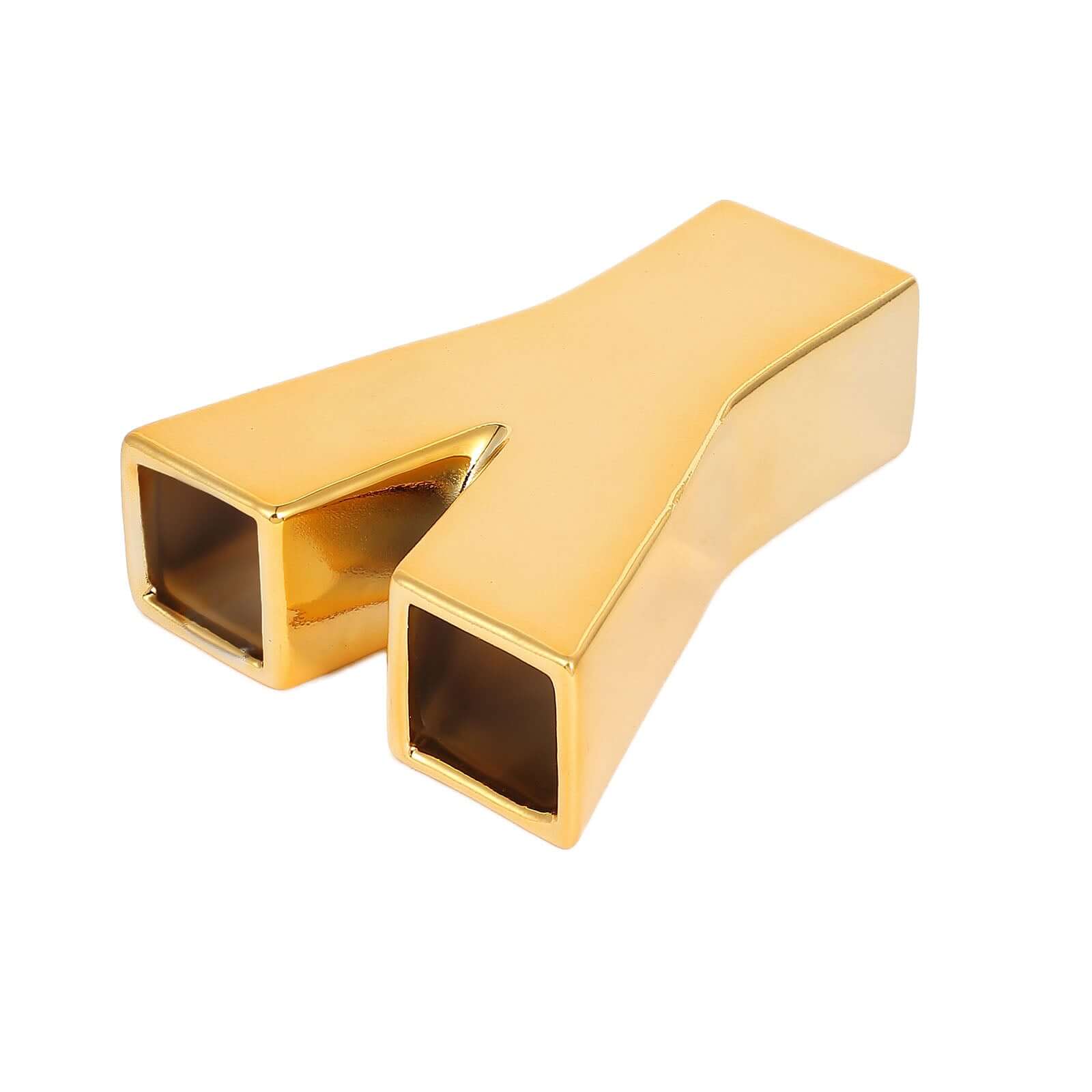 Shiny Ceramic Vase Letter "Y" Gold Plated - Chic Bud Planter Pot for Events & Decor 6"