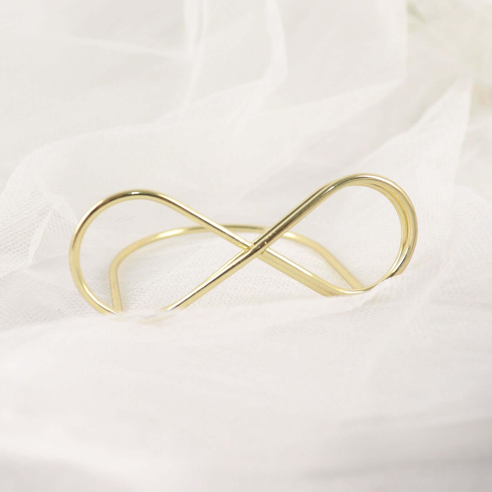 10-Pack Metal Card Holder Stands Infinity Design Gold - Table Number Stands and Wedding Place Card Menu Clips 3"