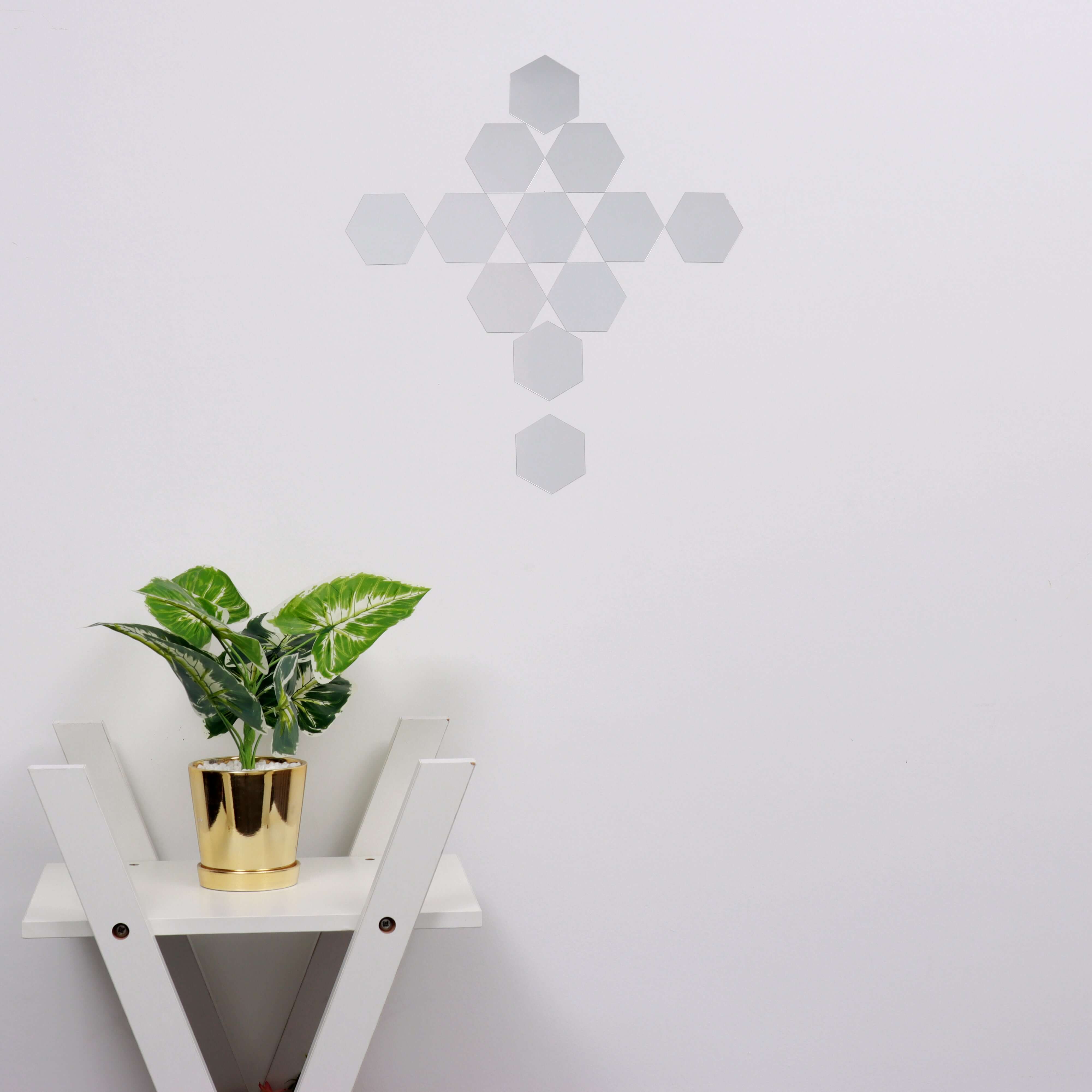 12 Pack Hexagon Acrylic Mirror Wall Stickers, 3" Removable Wall Decals For Home Decor