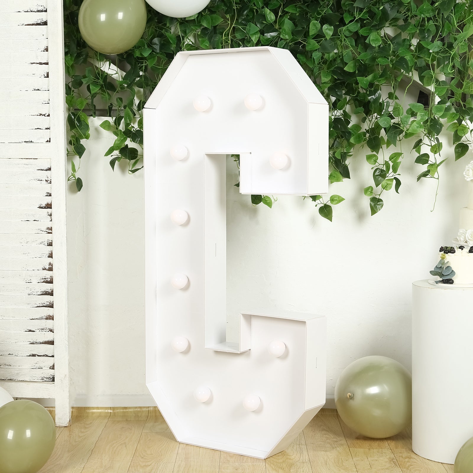 Giant LED Marquee Light Up Letter "C", White 4ft Pre-Cut Foam Board with 10 Warm White Battery Operated LEDs, Glue Gun and Sticks