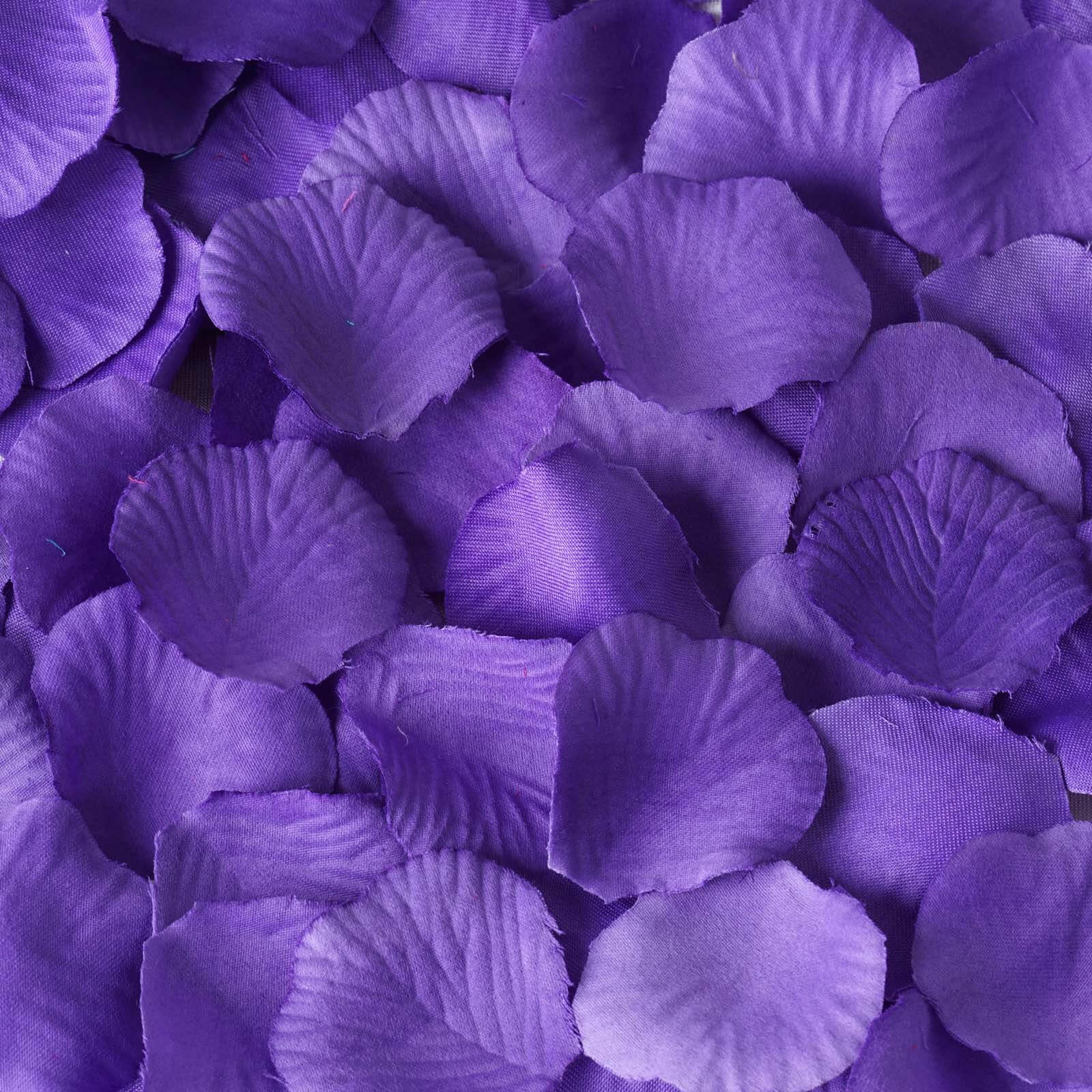 500-Pack Rose Petals Round Design Purple Silk Confetti - Decorative Scatters for Tables and Floors